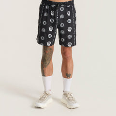 Roark Serrano 7" Active Stretch Shorts in Black Print - Men|Run / Active