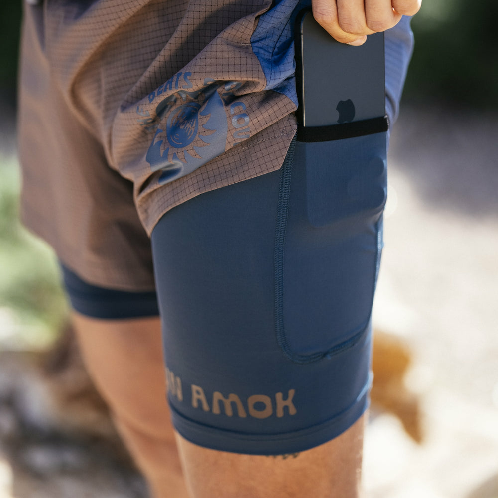 Roark Bommer 3.5" Shorts in Faded Brown - Men|Run / Active