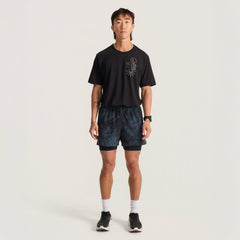 Roark Bommer 3.5" Shorts in Navy Tie Dye - Men|Run / Active