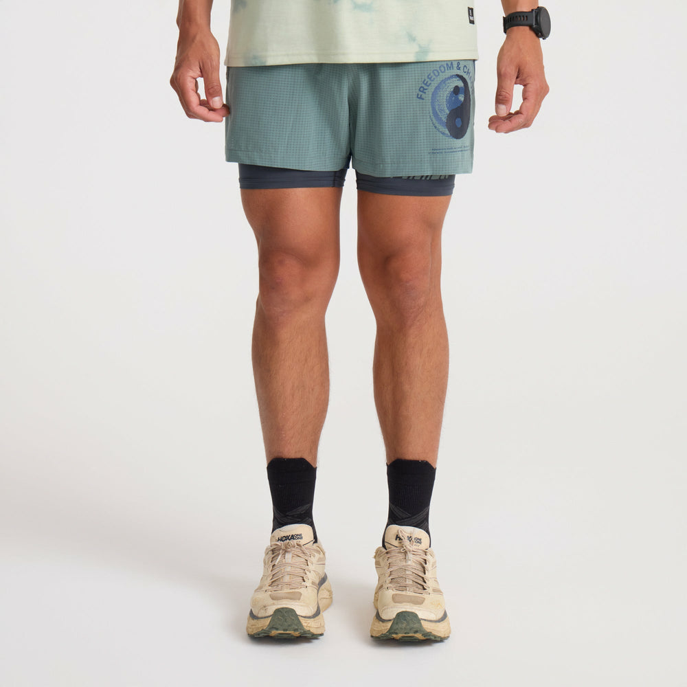 Roark Bommer 3.5" Shorts in Slate Green - Men|Run / Active