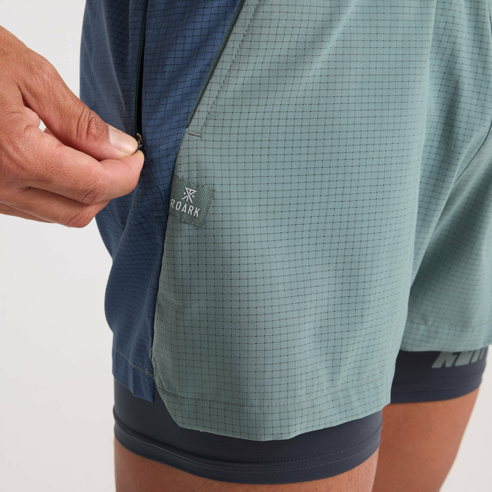 Roark Bommer 3.5" Shorts in Slate Green - Men|Run / Active