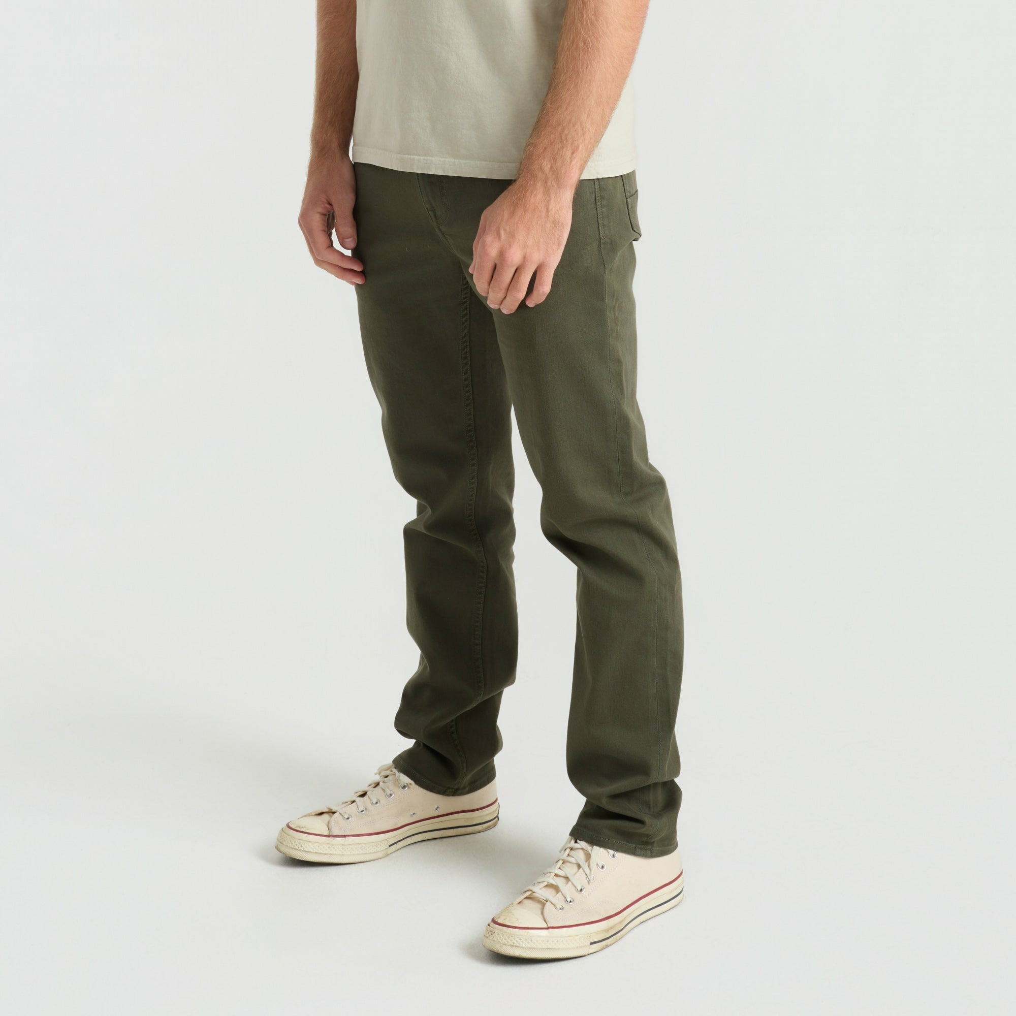 Roark HWY 128 5-Pocket Broken Twill Denim in Military - Men