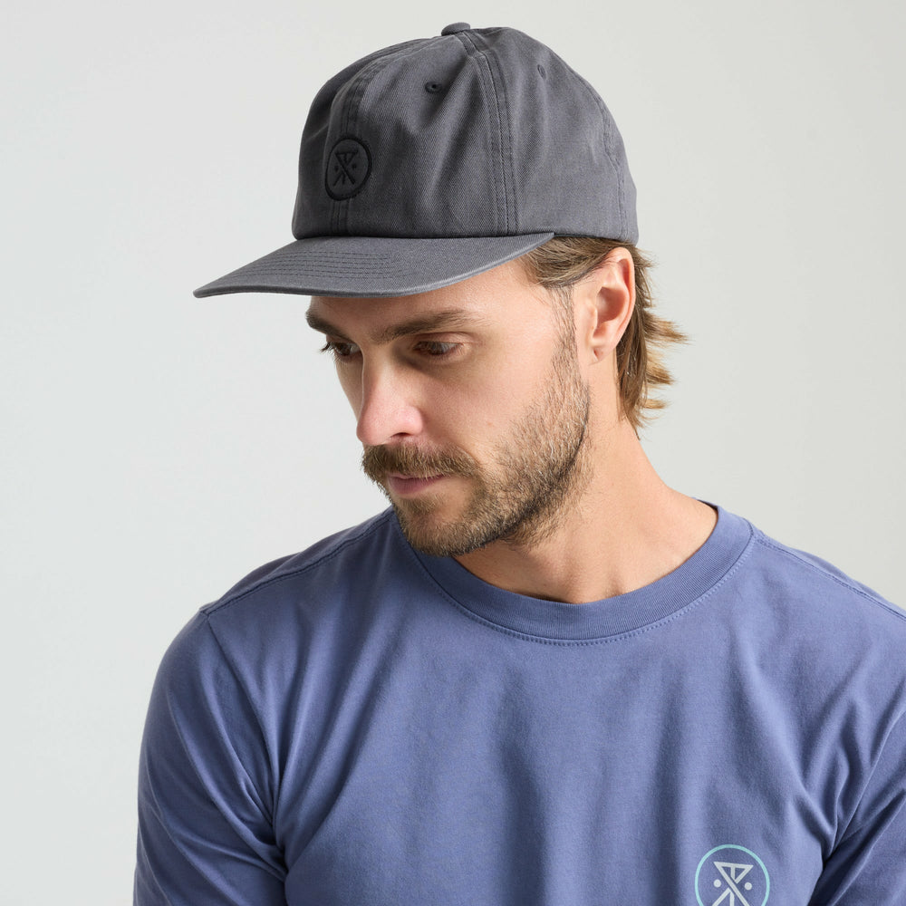 Roark Made To Fade 6 Panel Strapback Hat in Washed Charcoal - Men
