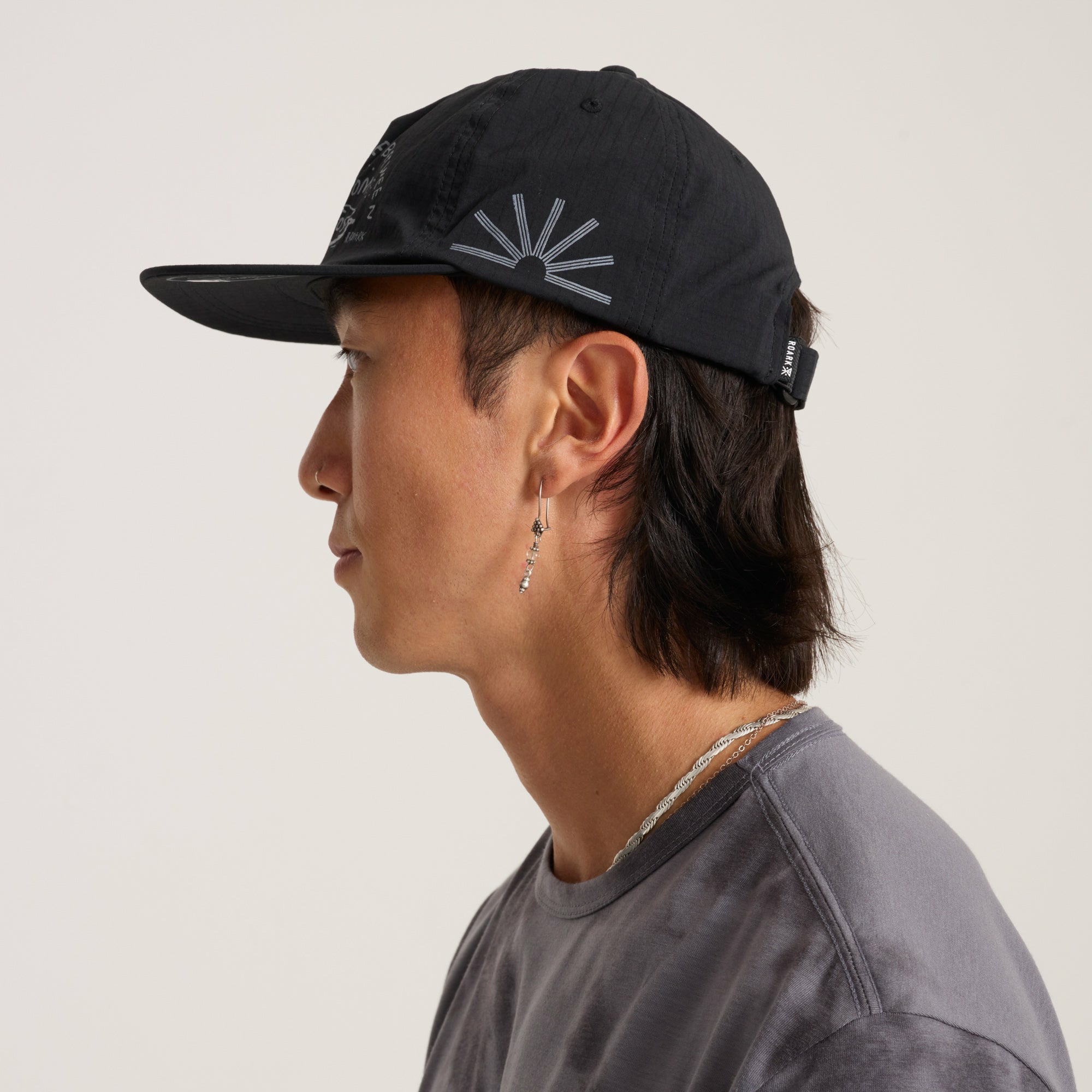 Roark Mathis 5 Panel Strapback Hat in Chaos Black - Men