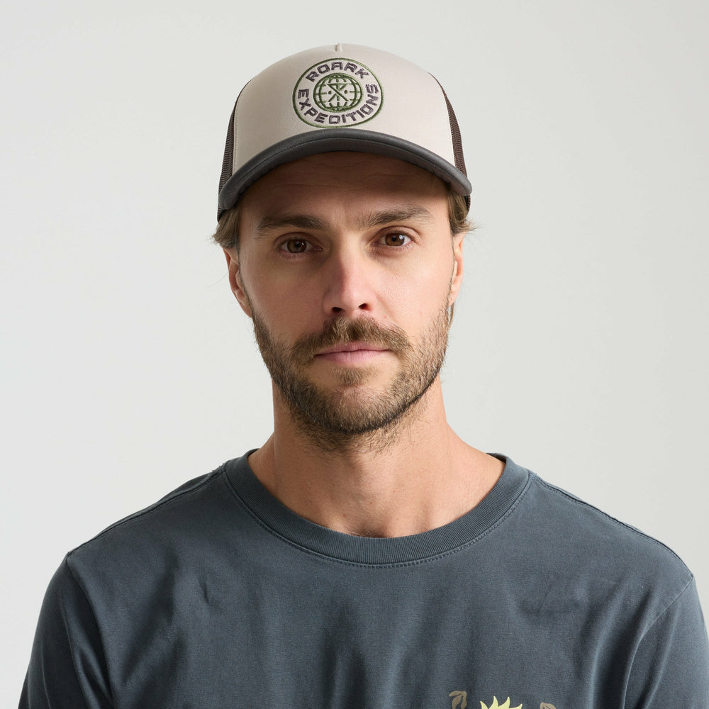 Roark Foam Trucker Global Snapback Hat in Military - Men