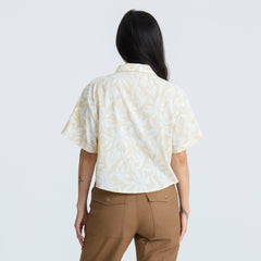 Roark Bless Up Cropped Button Up Shirt in Sand - Women