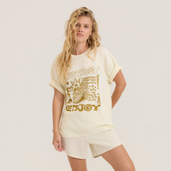 Roark Seaweed Queen Oversized Premium Tee in Bone - Women