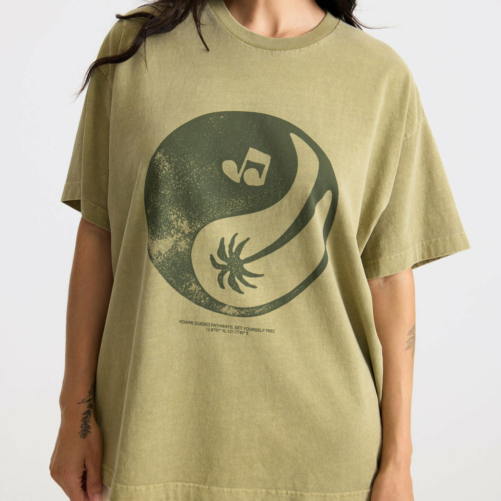 Roark Balance Oversized Premium Tee in Dusty Olive - Women