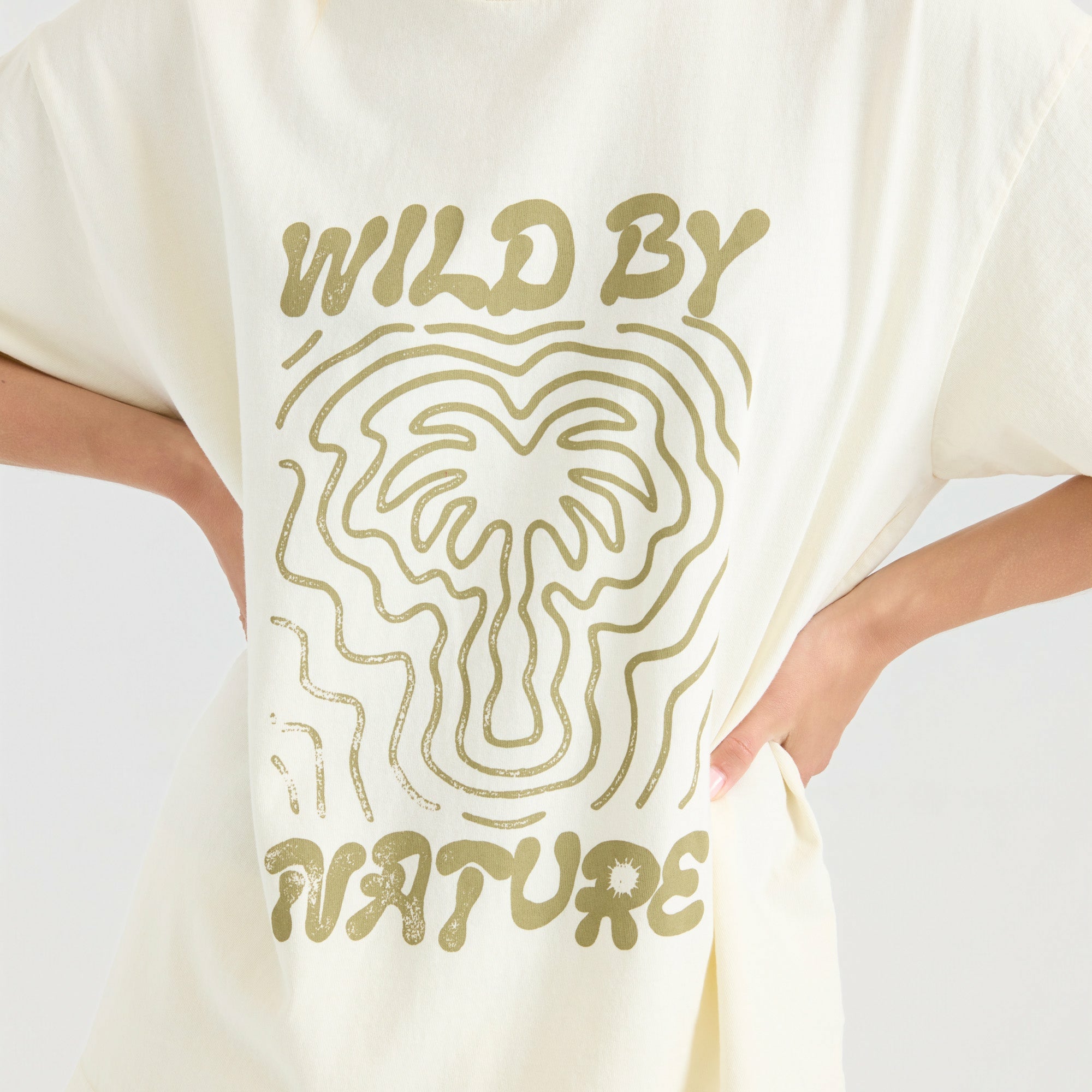Roark Wild By Nature Oversize Premium Tee in Bone - Women