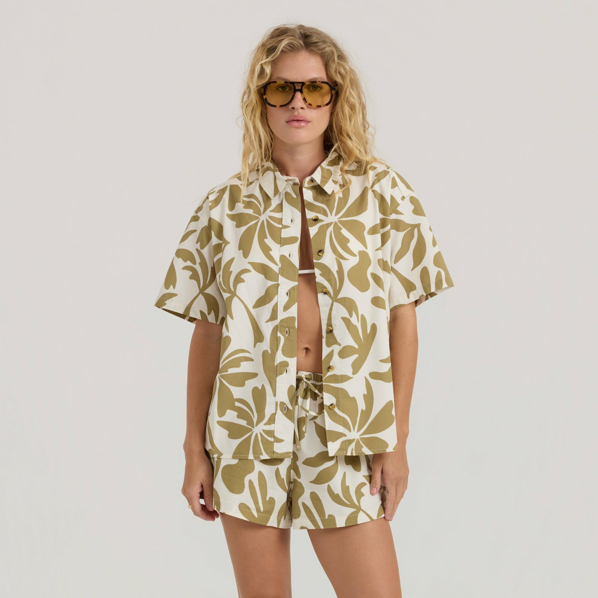 Roark Costa Button Up Shirt in Dusty Olive - Women