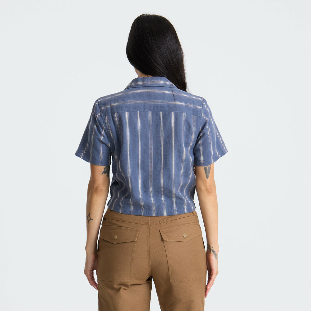 Roark Crosswinds Camp Button Up Shirt in Neptune - Women