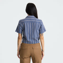 Roark Crosswinds Camp Button Up Shirt in Neptune - Women