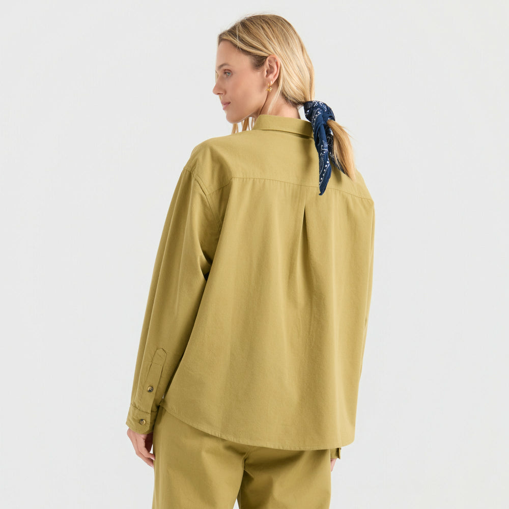 Roark Costa Button Up Shirt in Dusty Olive - Women