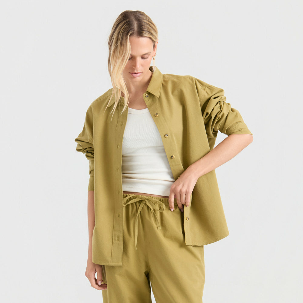 Roark Costa Button Up Shirt in Dusty Olive - Women