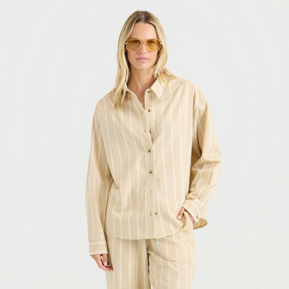Roark Costa Button Up Shirt in Sand - Women